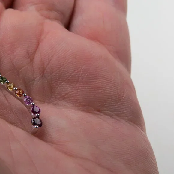 $1600 10k Gold Turmaline Sapphire Diamond Pendent 0.30 Carat tot